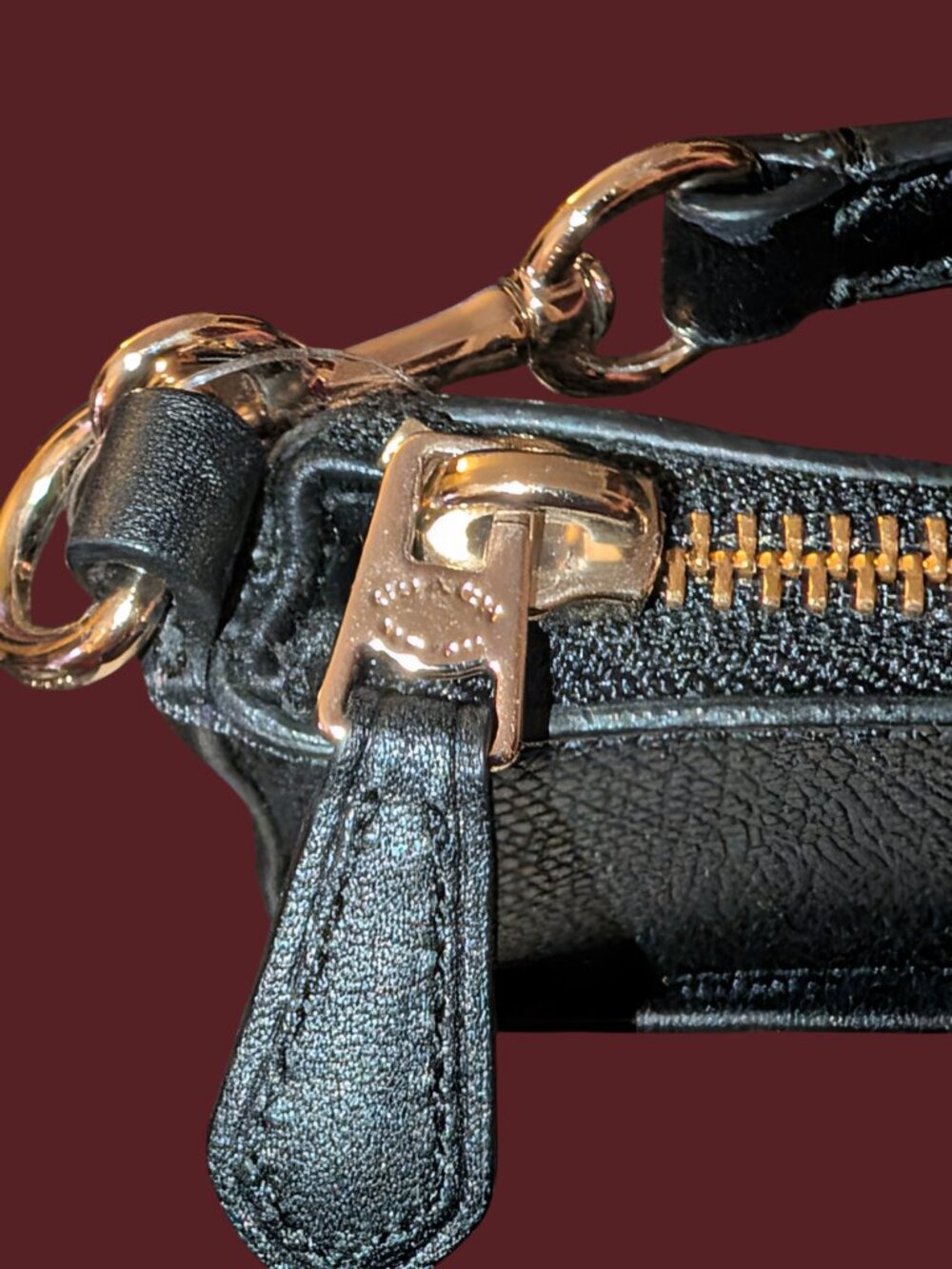 Coach Signature Purple And Black Leather Trim Coated Canvas Cross Body Purse - Picture 16 of 16